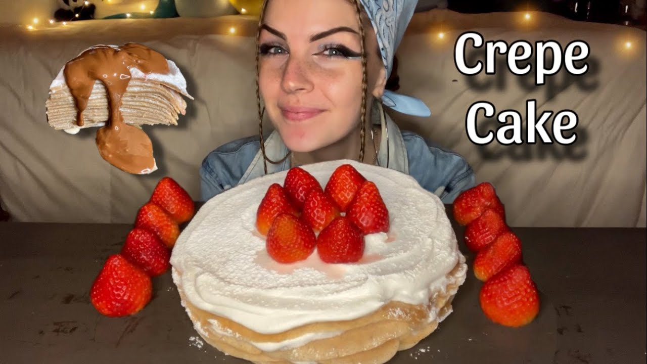CREPE CAKE MUKBANG! (Vegan) (No Talking)