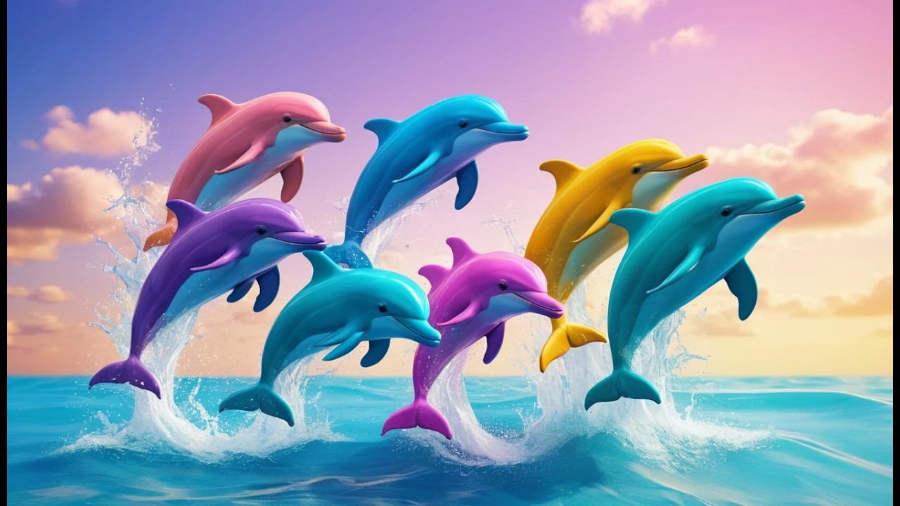 Five Little Dolphins Splash Splash Splash | Ocean Animals & Counting Song for Kids
