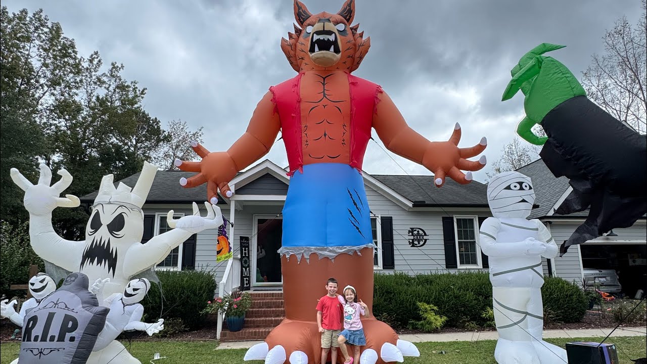 Надувной 20-футовый оборотень на Хэллоуин #halloweeninflatables #оборотень #хеллоуин #обзор #наду...