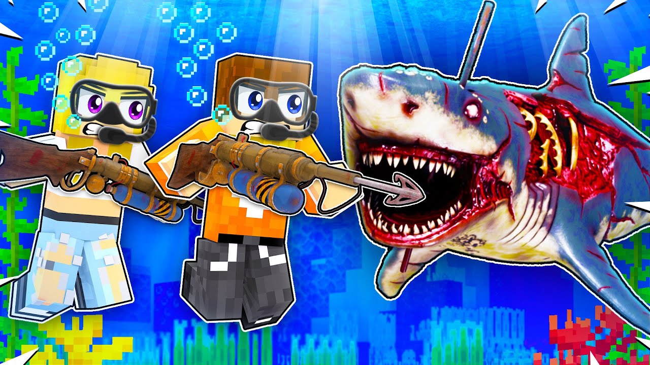 STRASZNY REKIN 🦈 CHCE NAS POŻREĆ w MINECRAFT! (Sharkbite 2)