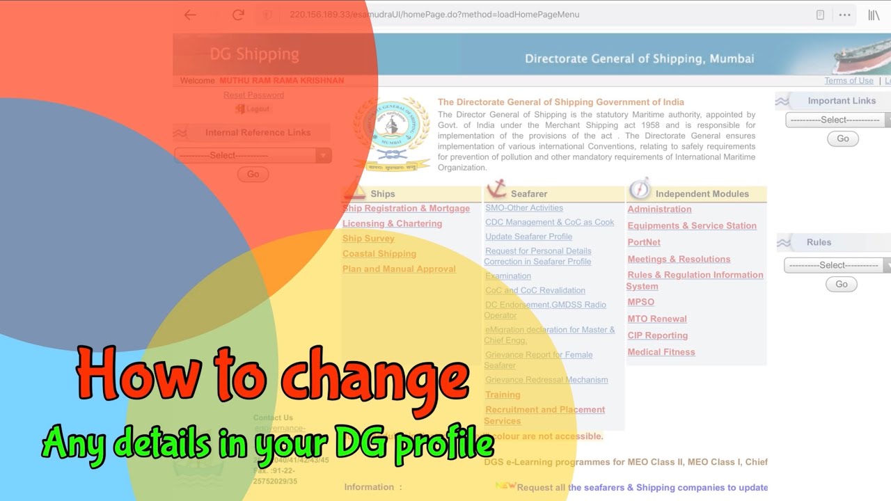 How To Change Any Details In Your INDOS, DG Profile | Tamil | Change Address, phone number, Etc.
