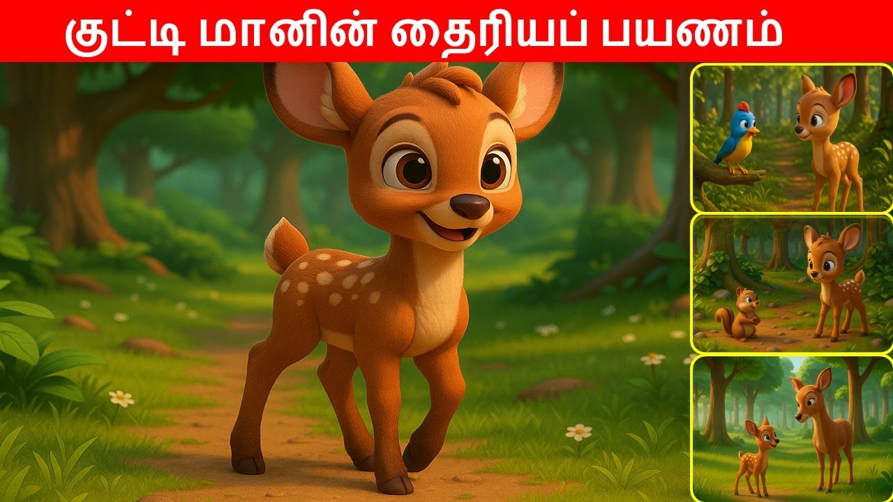 🦌 குட்டி மானின் தைரியப் பயணம் | Tamil Moral Story  | Tamil Cartoon Story