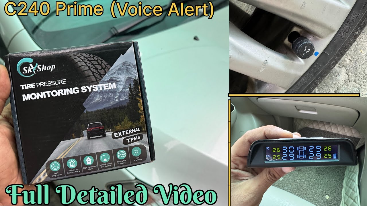 SkyShop C240 Prime TPMS (Tire Pressure Monitoring System) Voice Alert Full Detail Video Use, feature