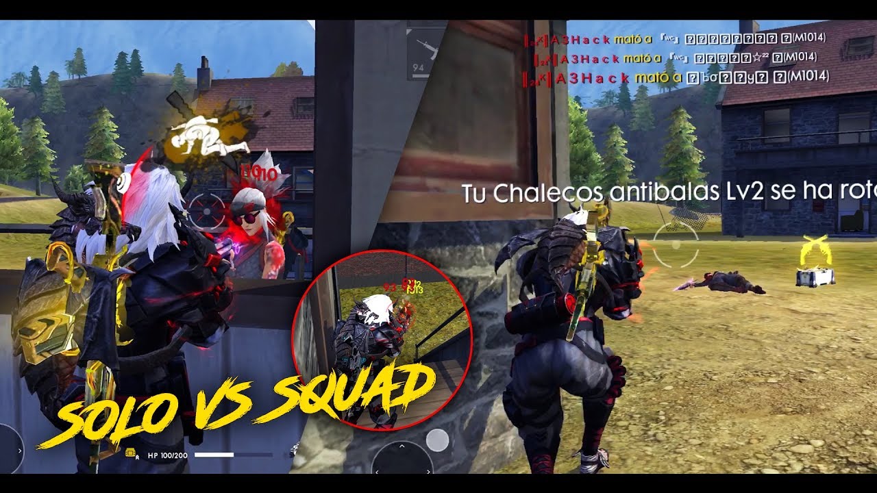 SOLO VS SQUADS M1014!! // A3 HACK RANKED // FREE FIRE