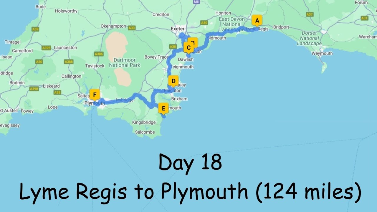 Day 18 - From Robert to William  - A Road Trip around the coast of Britain -Lyme Regis to Plymouth