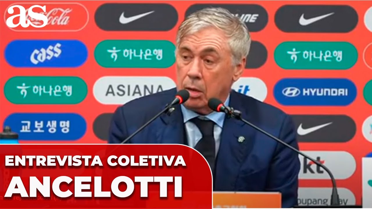 ENTREVISTA COLETIVA de CARLO ANCELOTTI ap&oacute;s VIT&Oacute;RIA SOBRE A COREIA