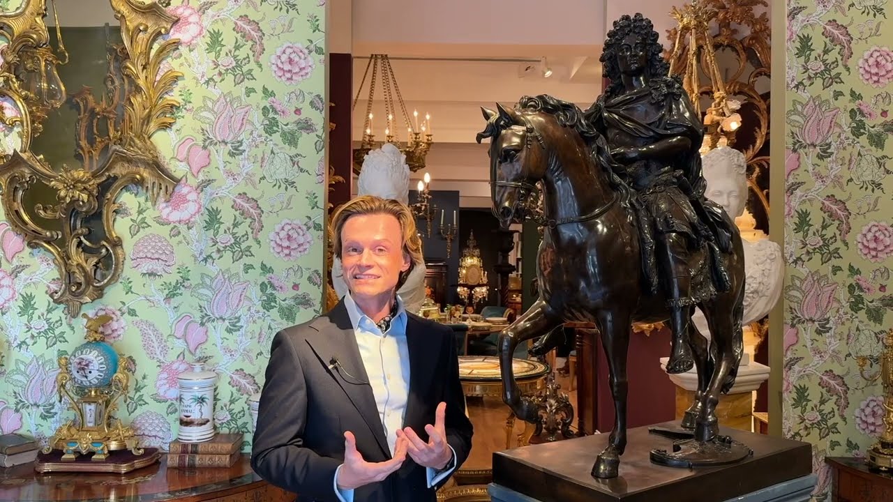 A Bronze Statue of Louis XIV on Horseback