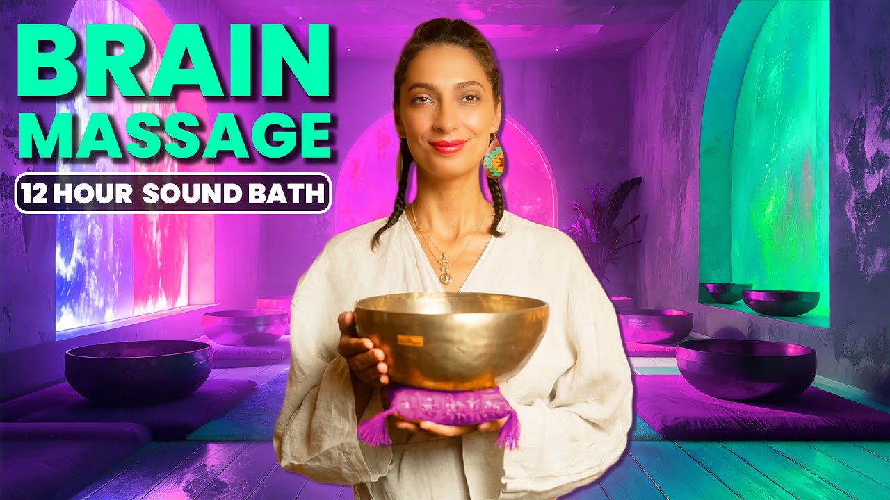 BRAIN MASSAGE for DEEP SLEEP | Melatonin Boosting Sound Bath | Singing Healing Frequencies