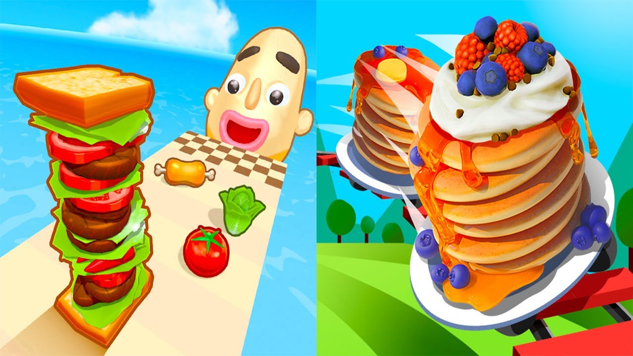 Sandwich Runner VS Pancake Run - All Levels Gameplay Android iOS Ep 5