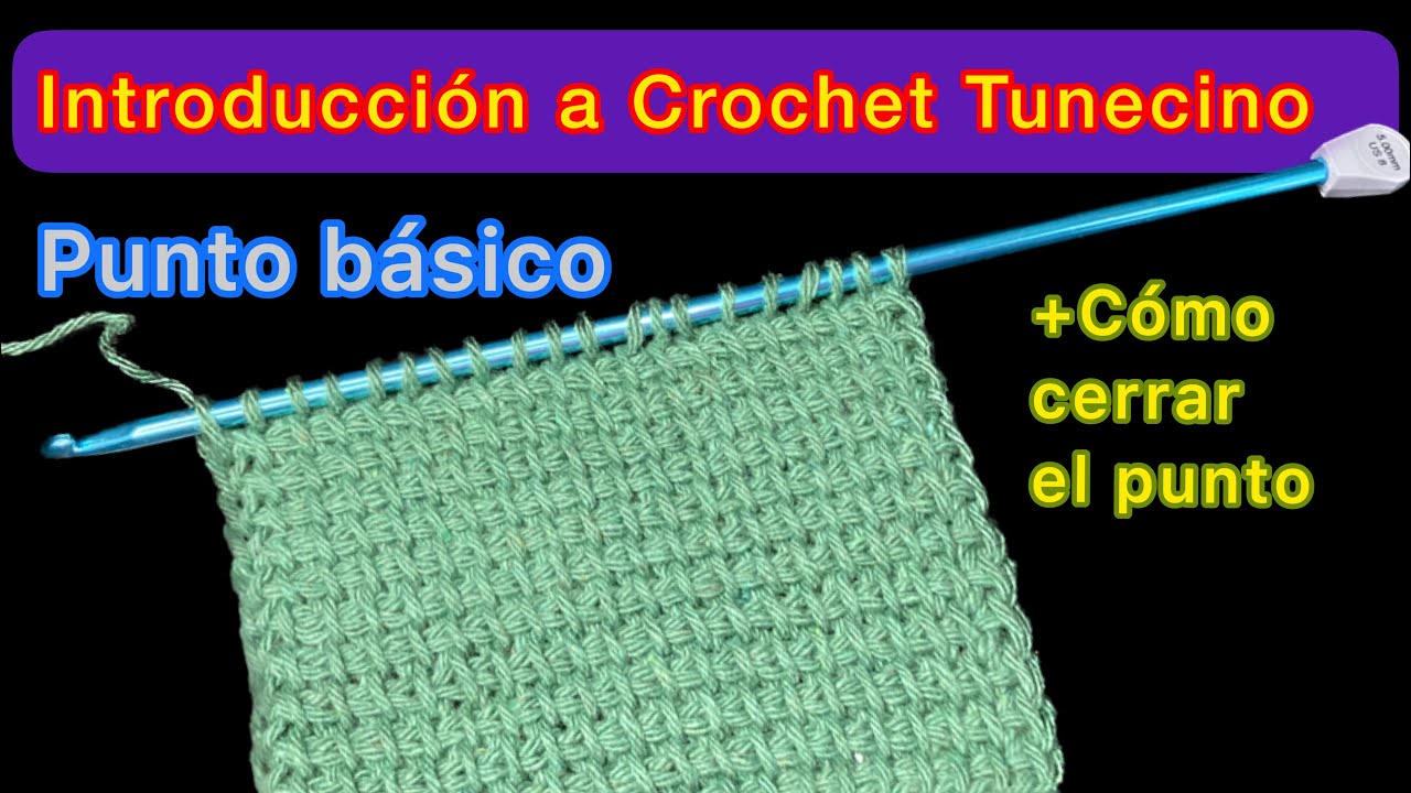 ✅Aprende a tejer PUNTO TUNECINO BASICO en  CROCHET.