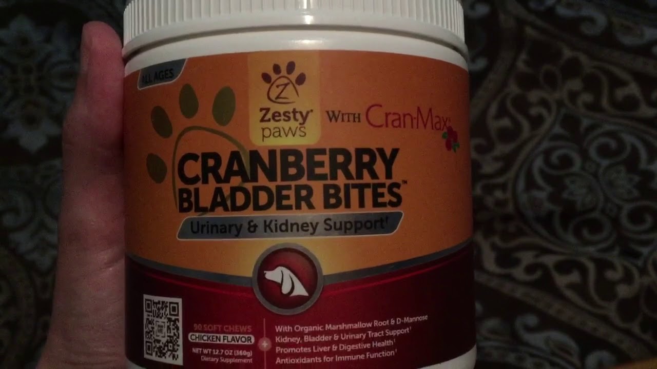 Zesty Paws cranberry bladder bites urinary track support chews for dogs
