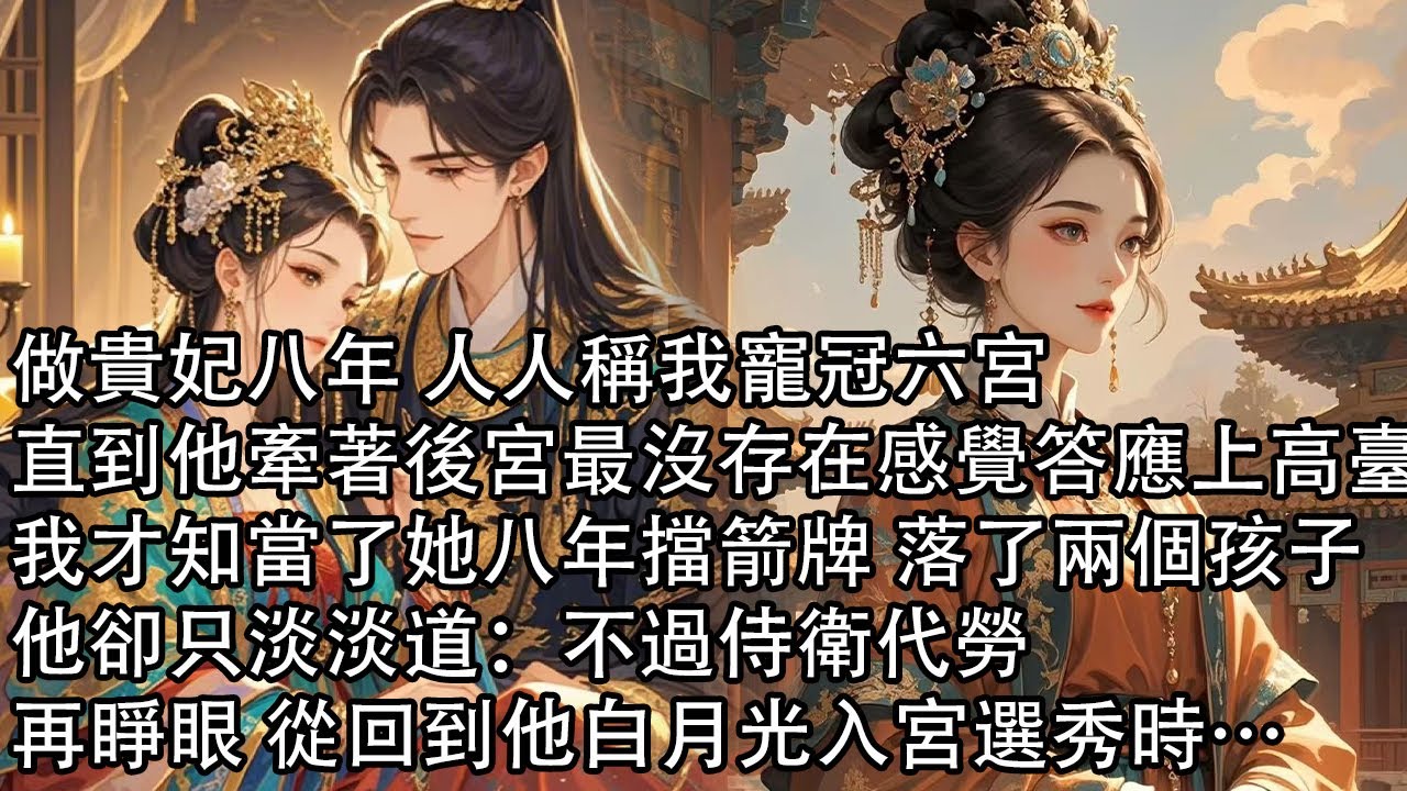 【一口氣看完】做貴妃八年 人人稱我寵冠六宮，直到他牽著後宮最沒存在感覺答應上高臺，我才知當了她八年擋箭牌 落了兩個孩子，他卻只淡淡道：不過侍衛代勞，再睜眼 從回到他白月光入宮選秀時…