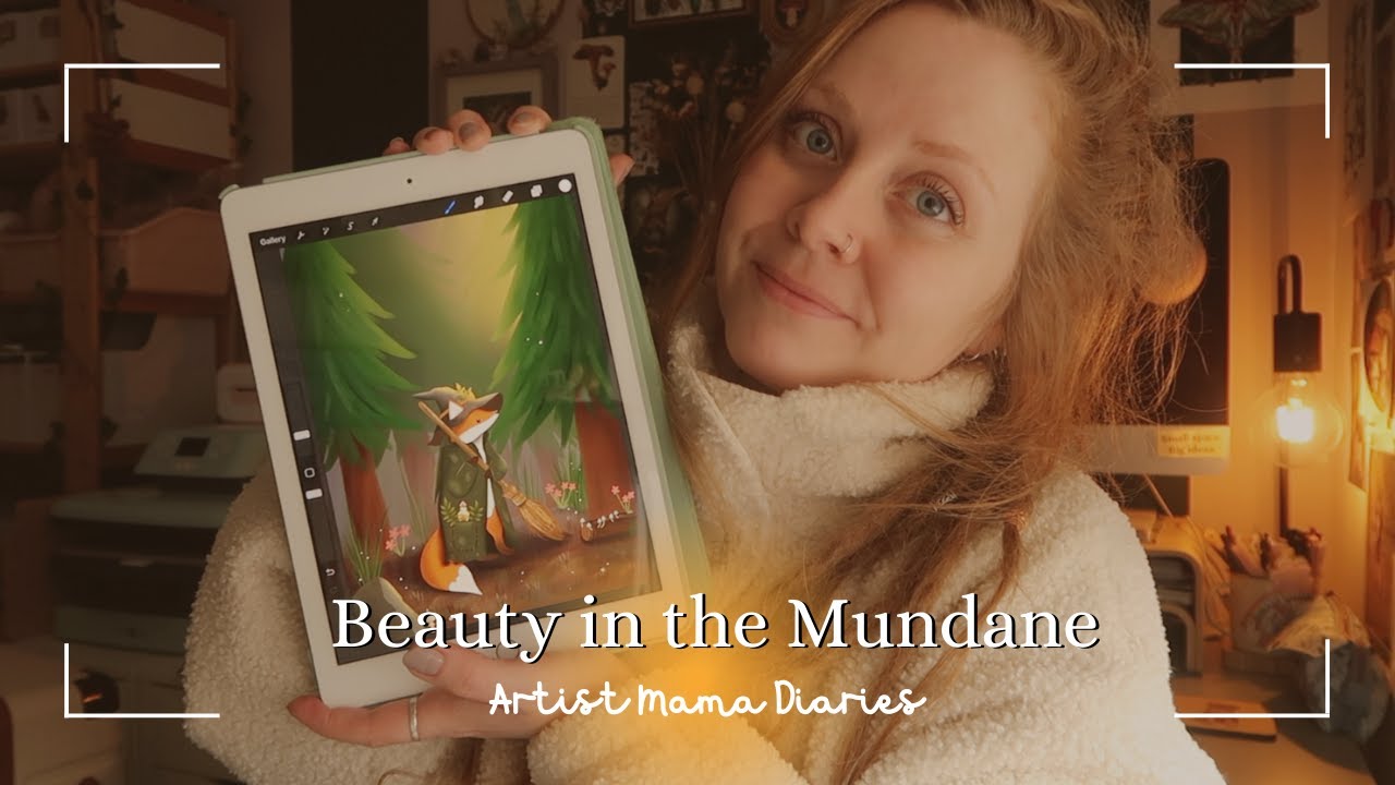 Beauty in the Mundane & Improving My Art ✨ | Artist Mama Diaries 🐻 | Studio Vlog 🌿