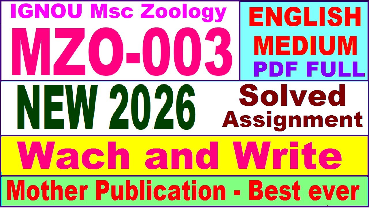 MZO 003 solved assignment 2026 in English || mzo 003 solved assignment 2026 || ignou mzo3