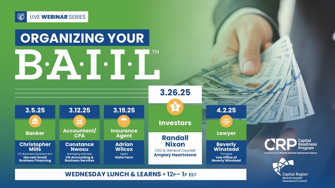 CRP Organizing Your B.A.I.I.L. Webinar – Investors