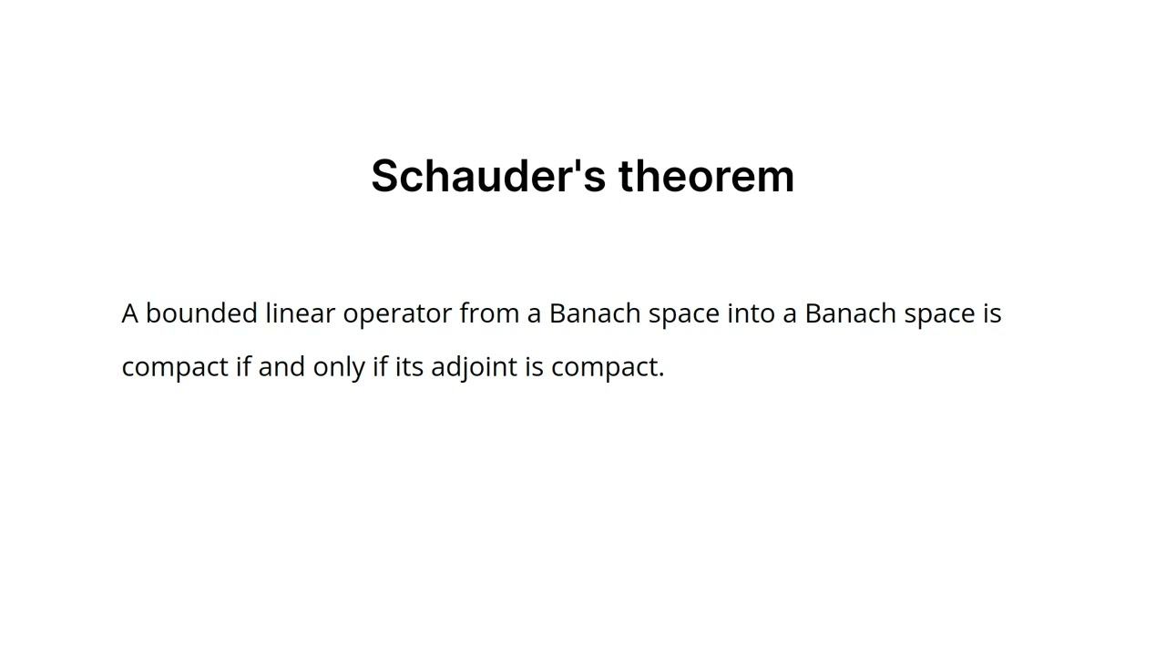 Schauder's theorem (Functional Analysis)