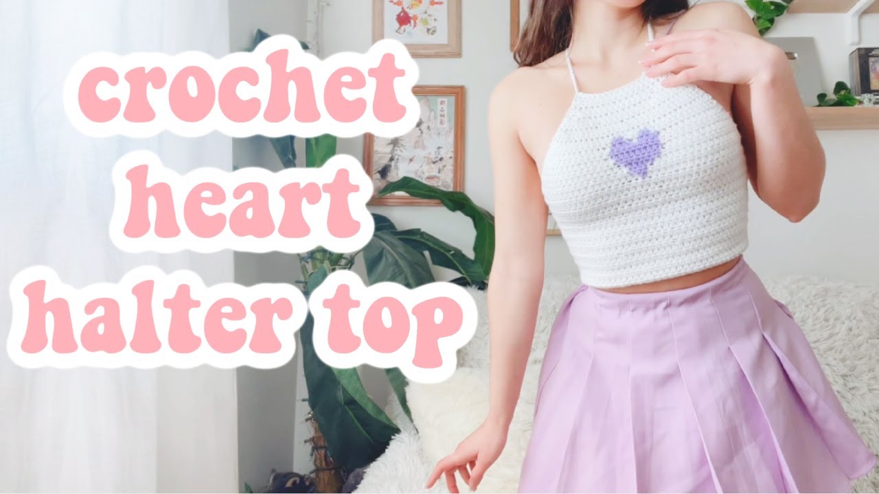 Crochet Heart Halter Top 💜