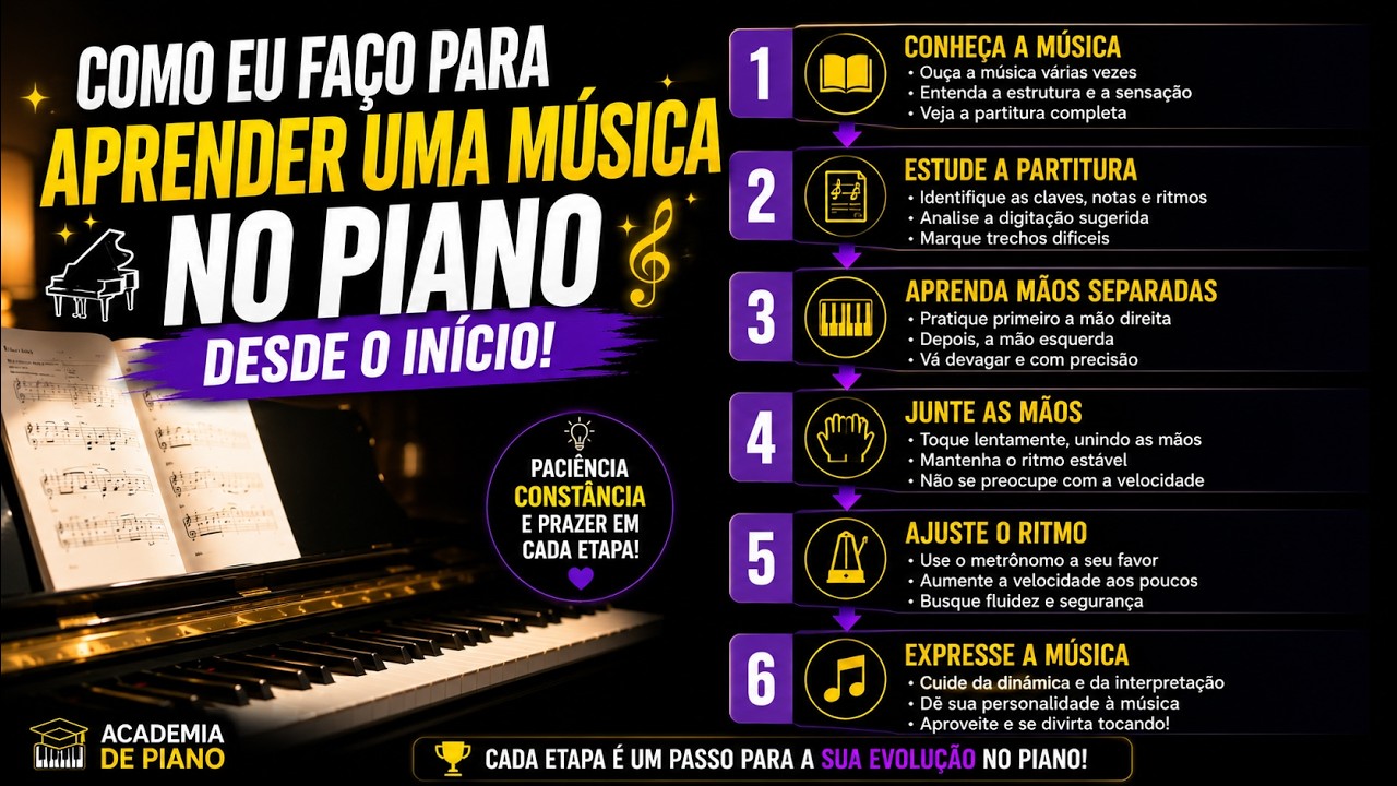 Veja como eu faço para aprender uma música no Piano desde o Início, e quais são as etapas! 🎹