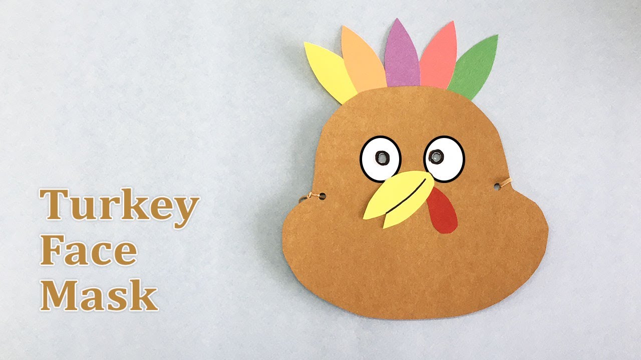 Turkey Face Mask Craft DIY |  Easy Thanksgiving Craft for Kids