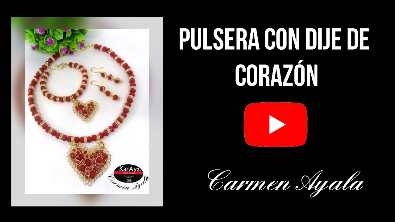 Pulsera con Dije de Corazón  Súper Fácil de Hacer!!!! 