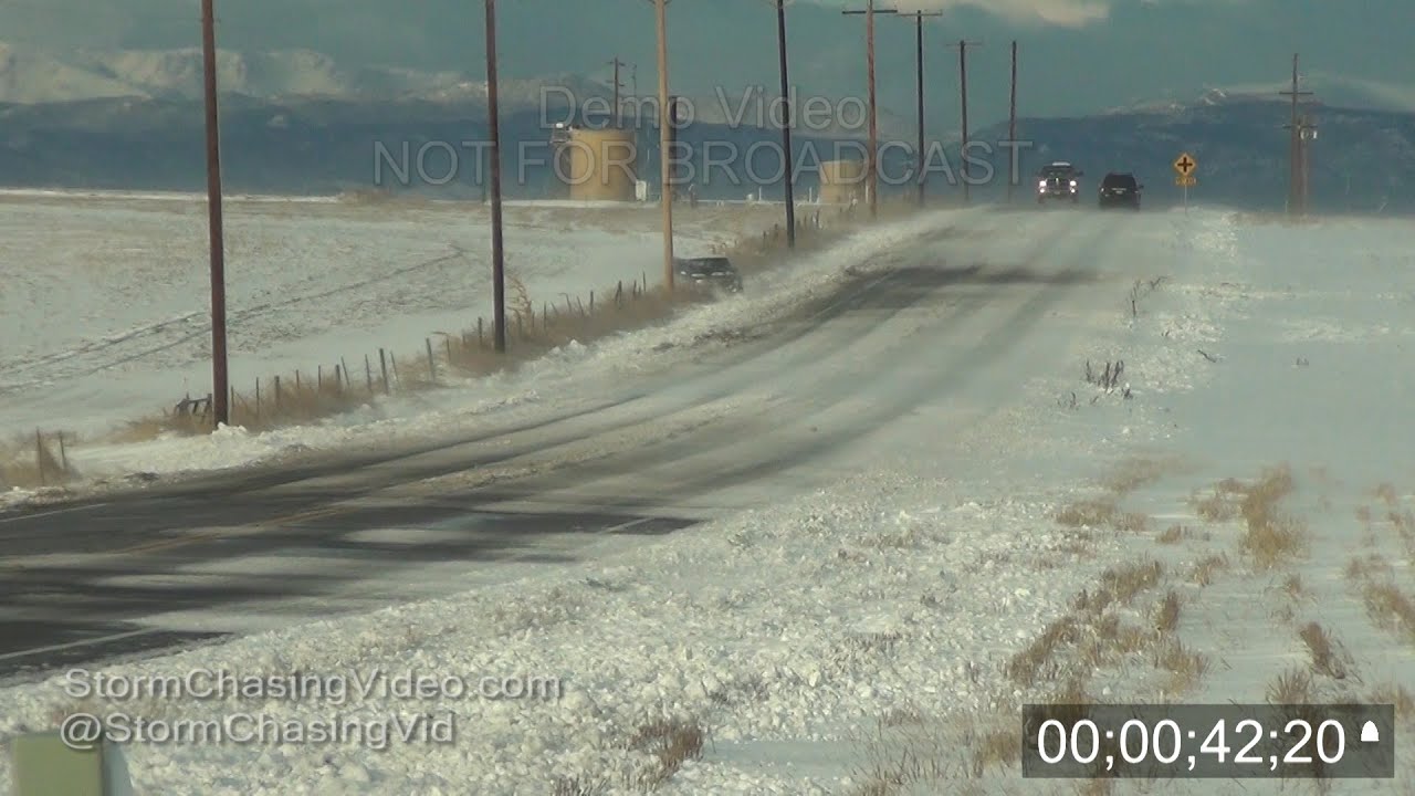 Icy Roads and blowing snow cause several cars to crash in Evans, CO 11/11/2015