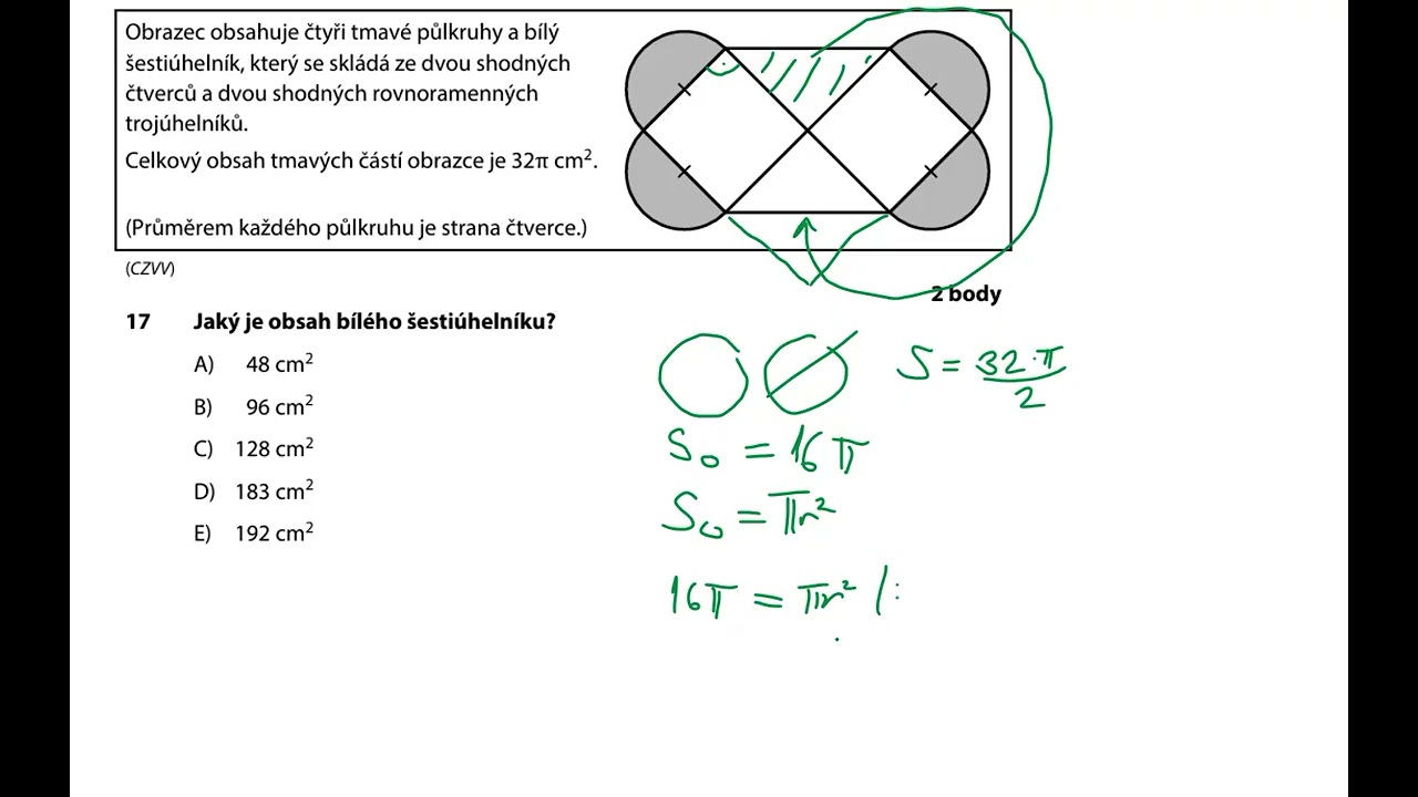 Řešený příklad - maturita: obsah, obvod, kruh