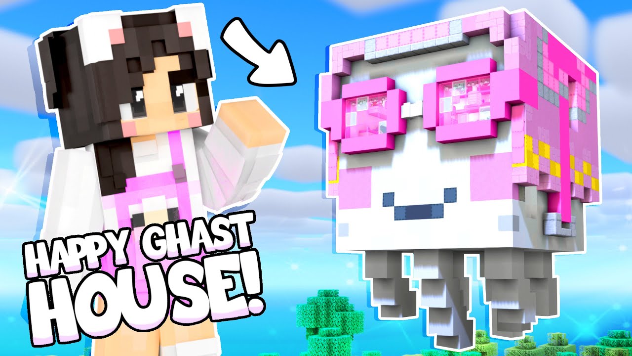 💜I Built A HAPPY GHAST House In Minecraft! Mob House Challenge