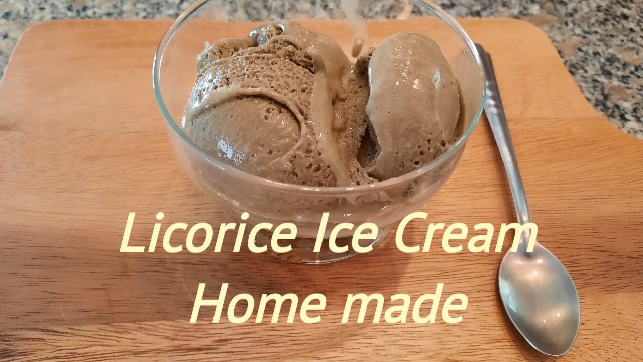 Licorice Ice Cream home made no machine.