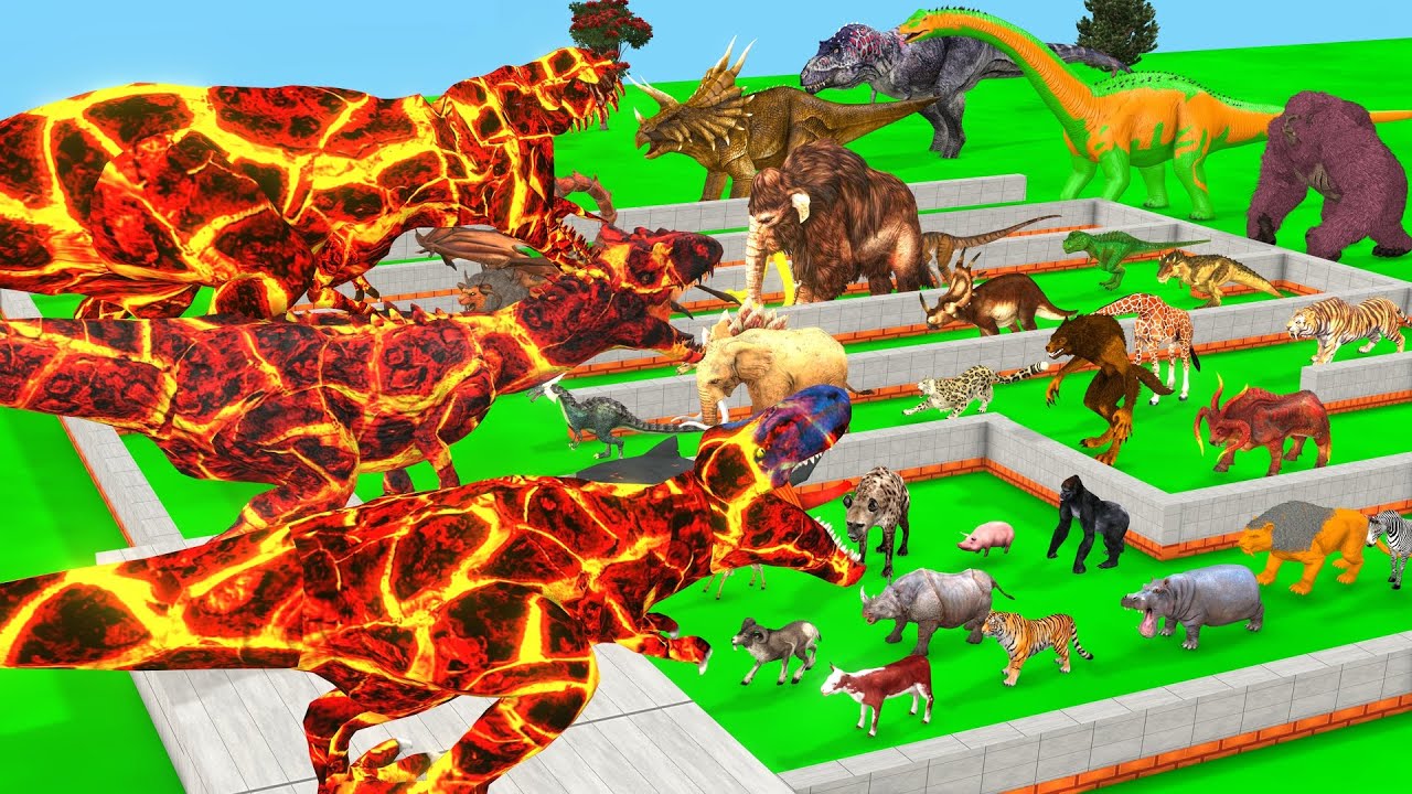 FIRE DINOS GIGA T-REX DEATHRUN Toughest of All Animals Mammoth Ascended Super Animal Battle Simulat