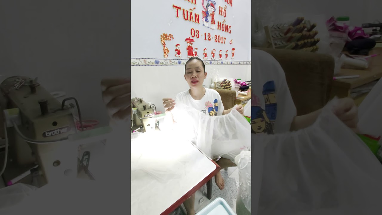 Dạy may váy xòe nhún tùng cho bé p3. Xử lý tùng nhún.