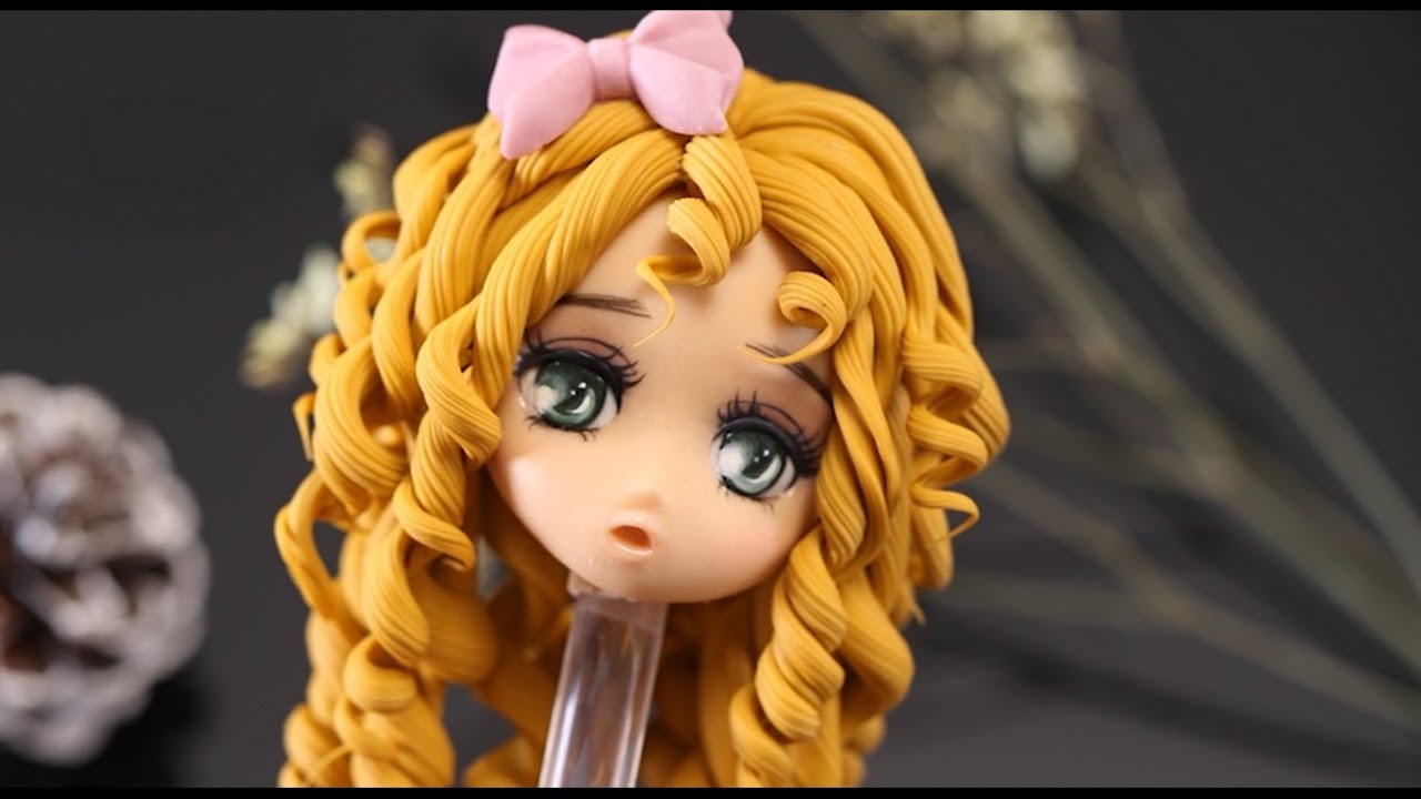 Girl face sculpture with fondant. Fondant, Sugar Art #10