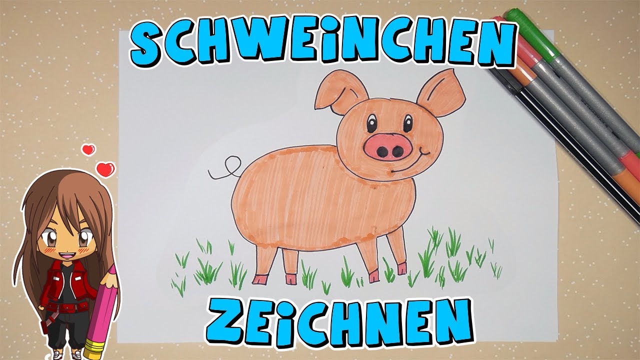 Свинка просто рисует для детей | от 7 лет | Рисование с Эви | Немецкий язык