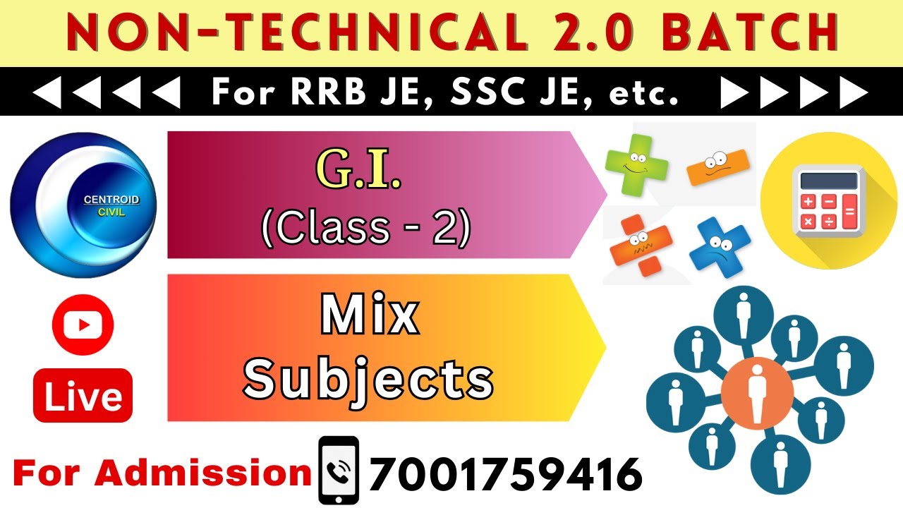 GI ( Class 2 ) || FREE DEMO CLASS || Non Tech 2.0 Batch || SSC JE, RRB JE etc. || Centroid Civil