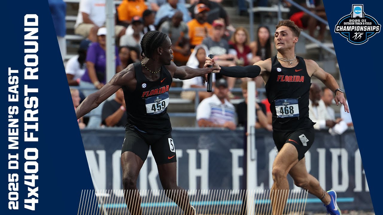 All East men's first round 4x400 meter relays from 2025 NCAA outdoor track and field championships