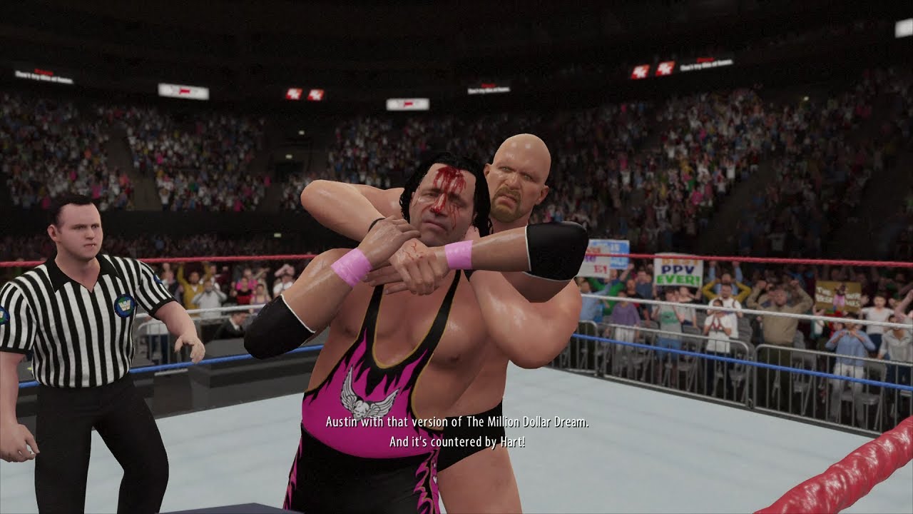 WWE 2K16 (PS4) Steve Austin 3:16 Part 2: Stone Cold vs Bret Hart Survivor Series 1996