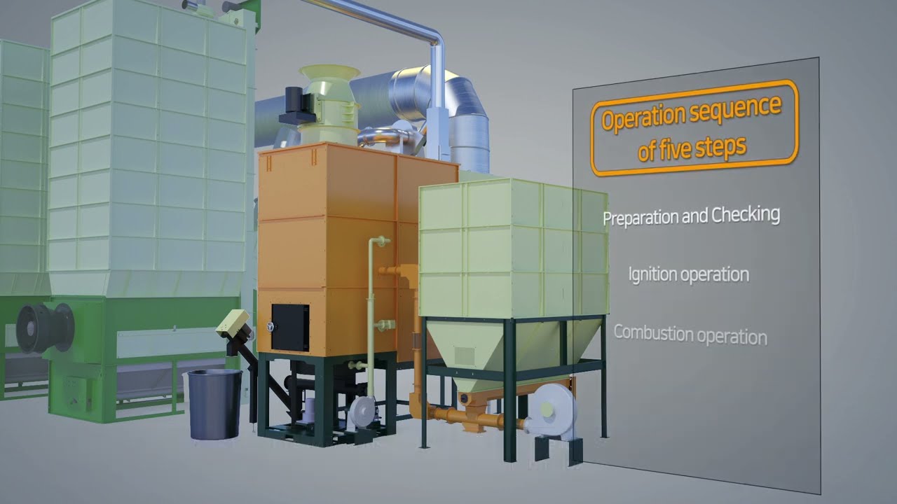 Husk furnace for grain dryer