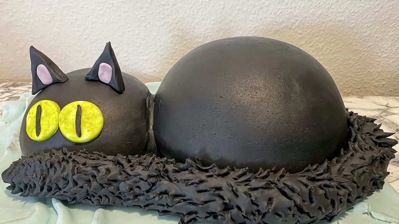 Katzen Motivtorte | für Anfänger geeignet | einfache Halloween Torte