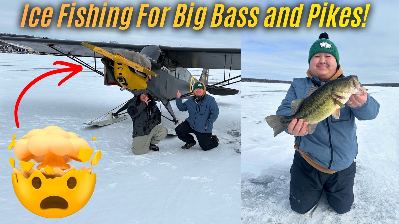 Ice Fishing For Bass, Pikes, and an Airplane!?!