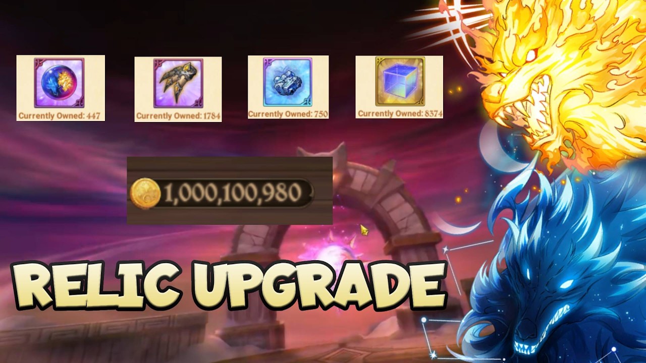 AFTER 10 DAYS OF HEAVY FARM I FINISHED THE RELIC UPGRADES!!!