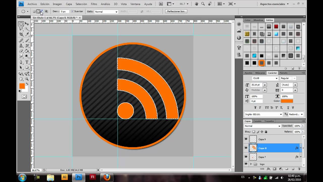 Tutorial Photoshop: Logo RSS 2.0 (part 2)