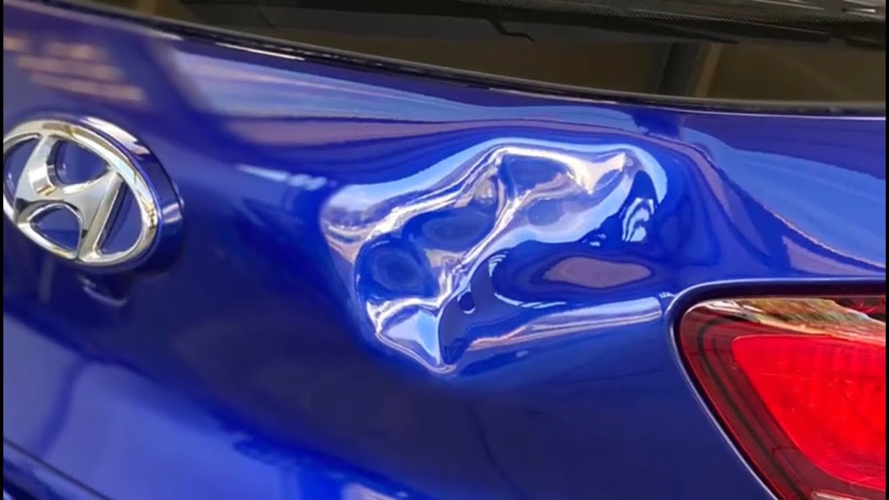 HOW TO FIX A BIG DENT FAST! Hyundai I30 - Large Tailgate Dent Repair using PDR