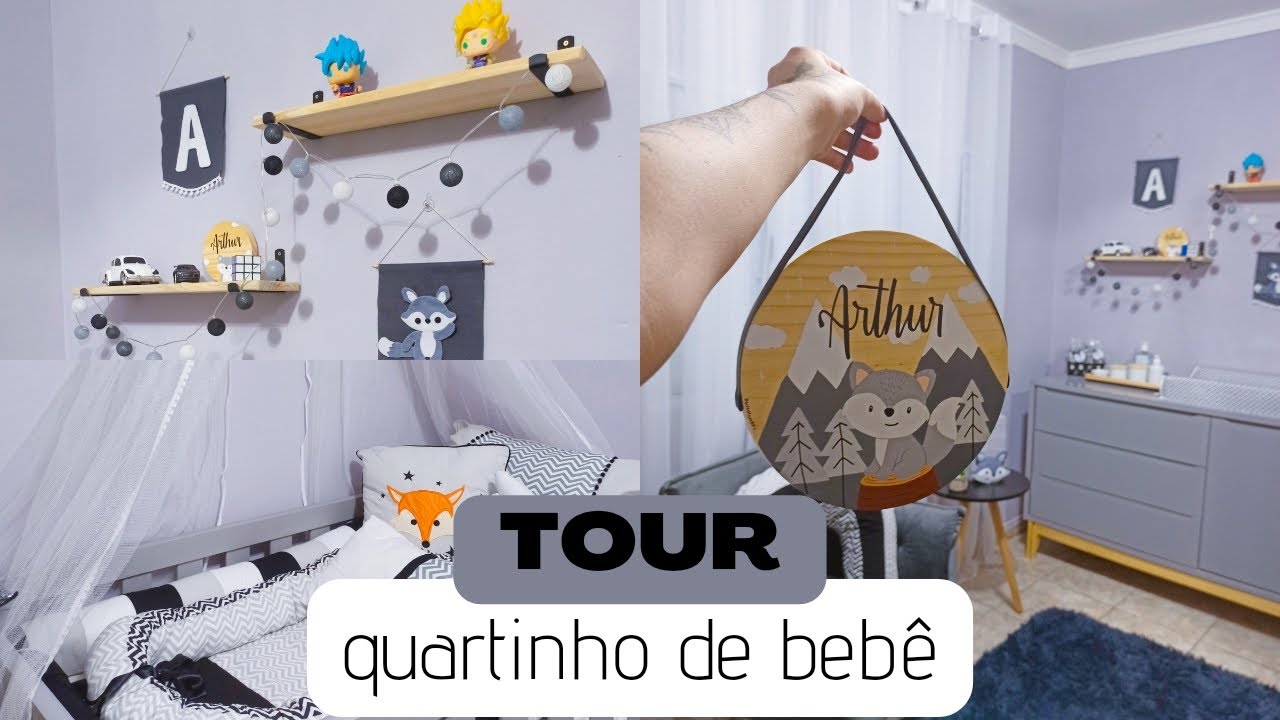 TOUR QUARTINHO DE BEBÊ 🤩 | QUARTINHO TONS DE CINZA, PRETO E BRANCO 🥺🖤✨