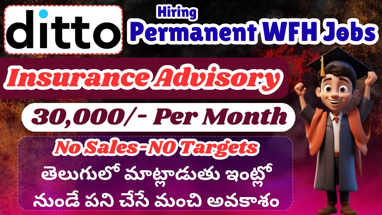 Ditto Work From Home Jobs 2025 | ₹30,000/Month | English + Regional Language | Freshers Apply #wfh