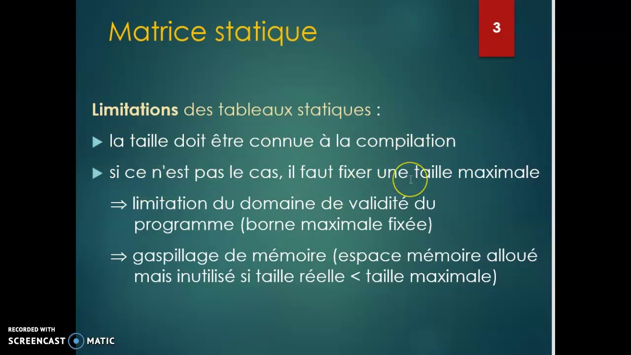 Langage C: Les matrices dynamiques 1