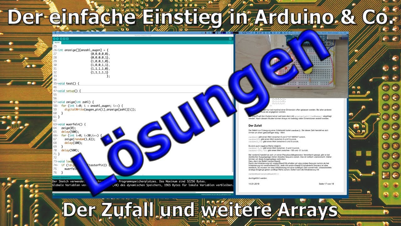 Der einfache Einstieg in Arduino & Co. 11a: Zufall und weiteren Arrays (Lösungen)