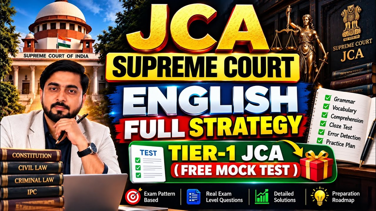JCA Supreme Court 2026 🔥 English Full Strategy | Tier-1 Free Mock Test 🎁