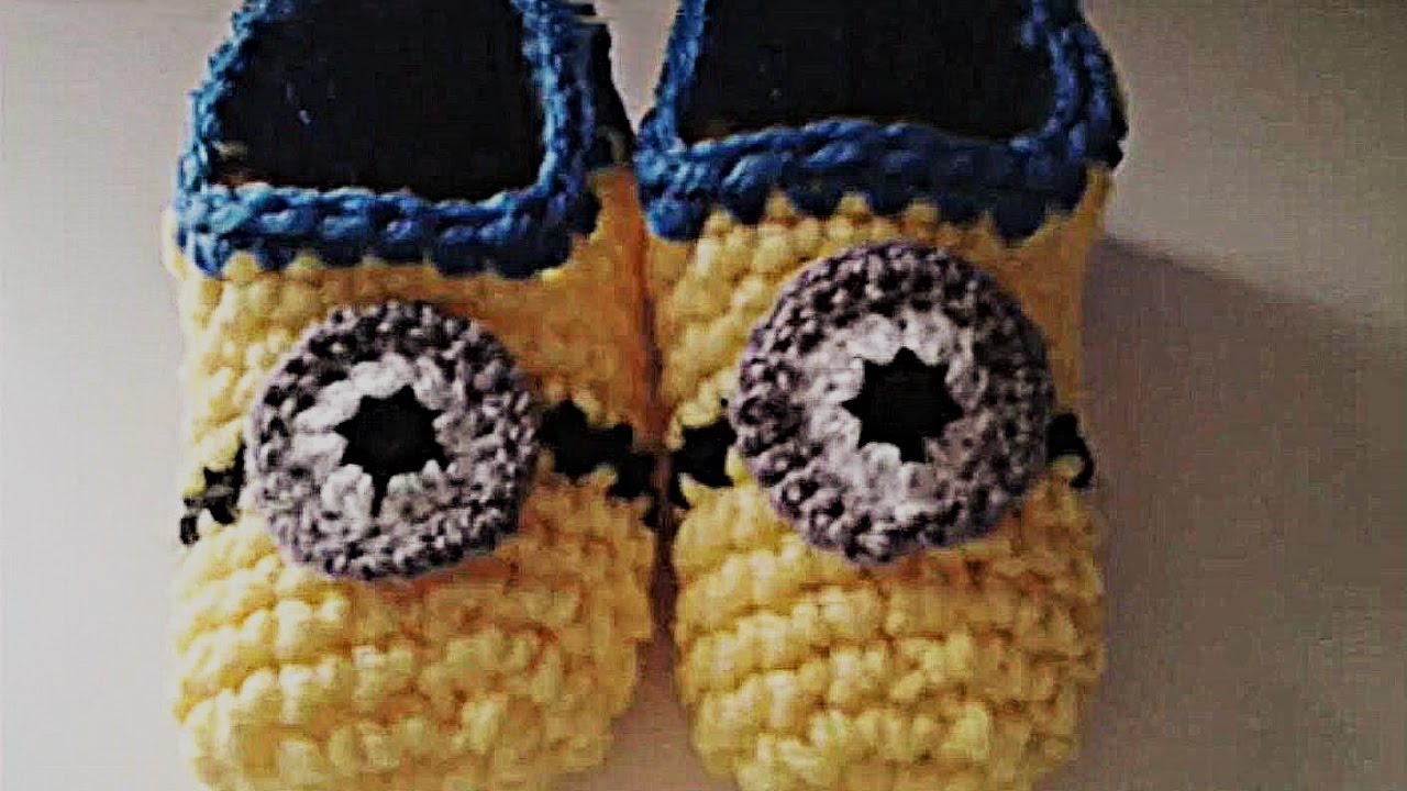 Zapatillas minion crochet (ganchillo) muy fácil y rápido