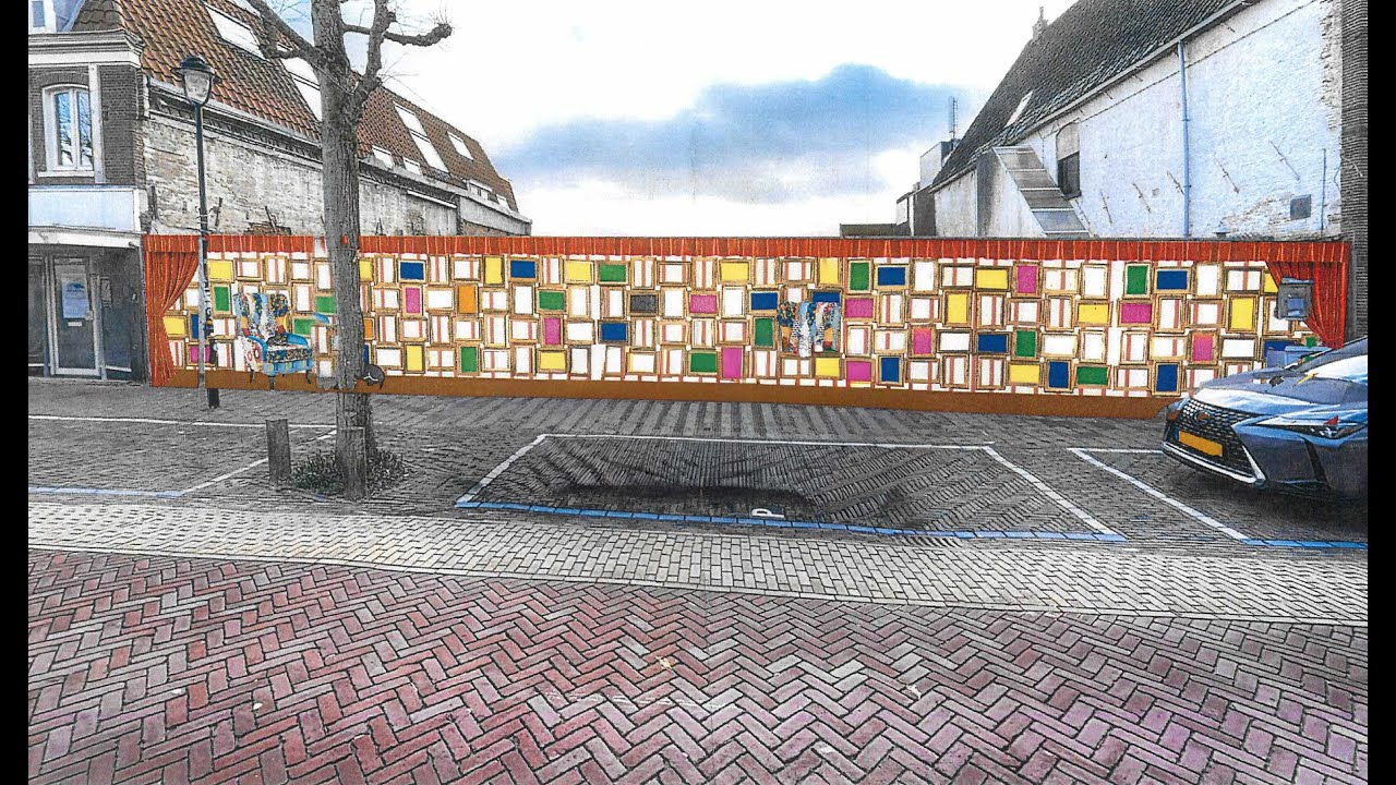 Kunst op schutting aan Gedempte Gracht