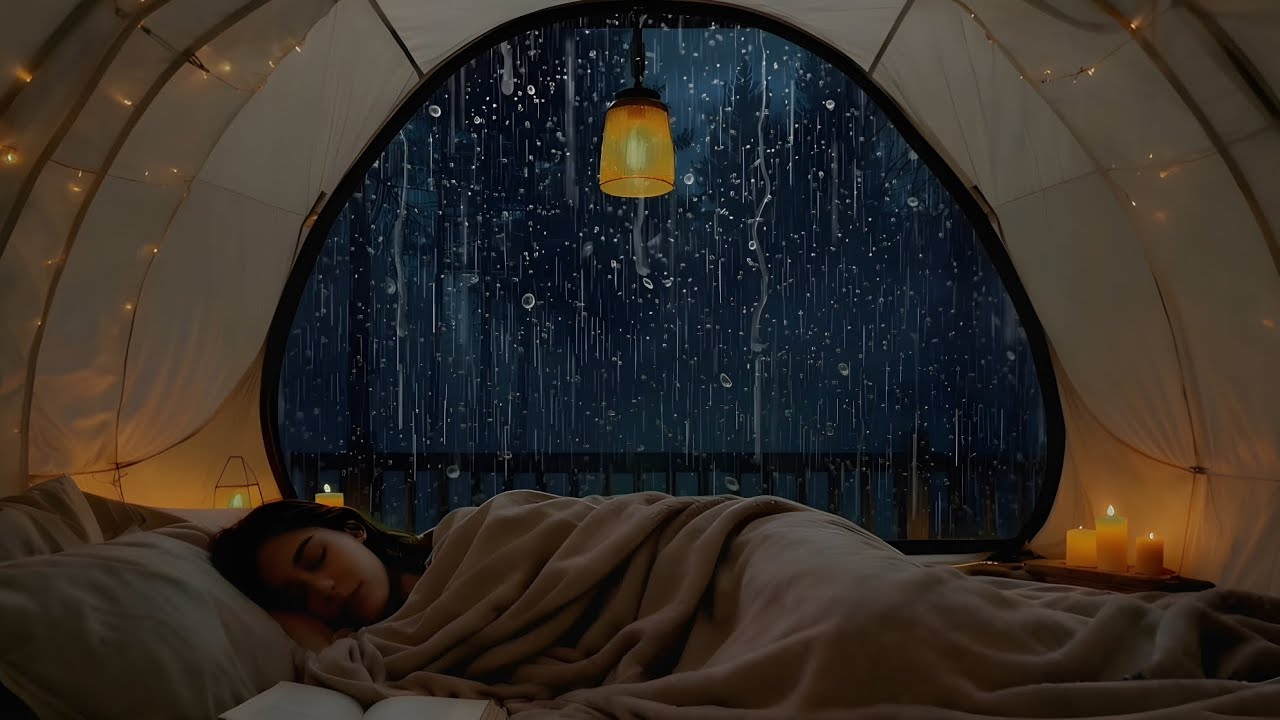 Heavy Rain on Tent at Night | Deep Sleep Rain Sounds & Relaxing Nature Ambience