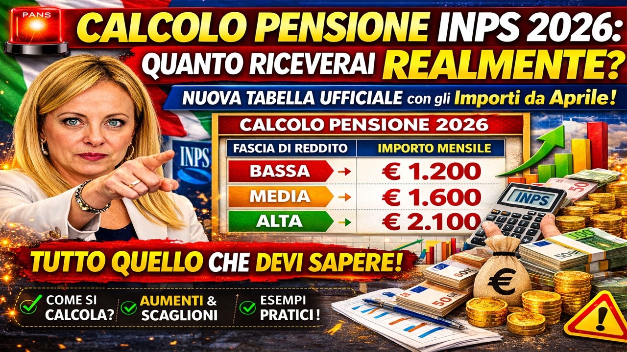 Calcolo Pensione INPS 2026 – Quanto Riceverai Realmente